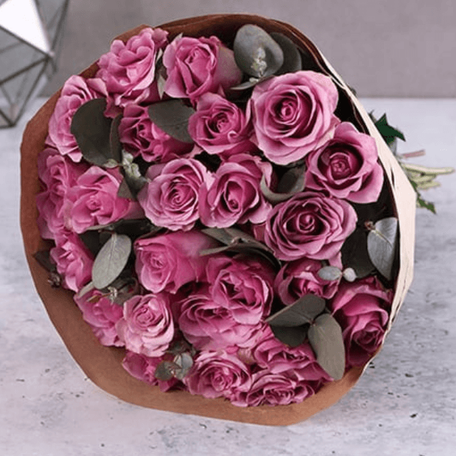 12 Purple Roses Bouquet Goshen Flower