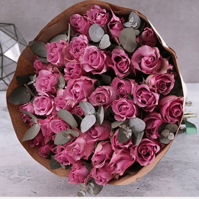 12 Purple Roses Bouquet Goshen Flower