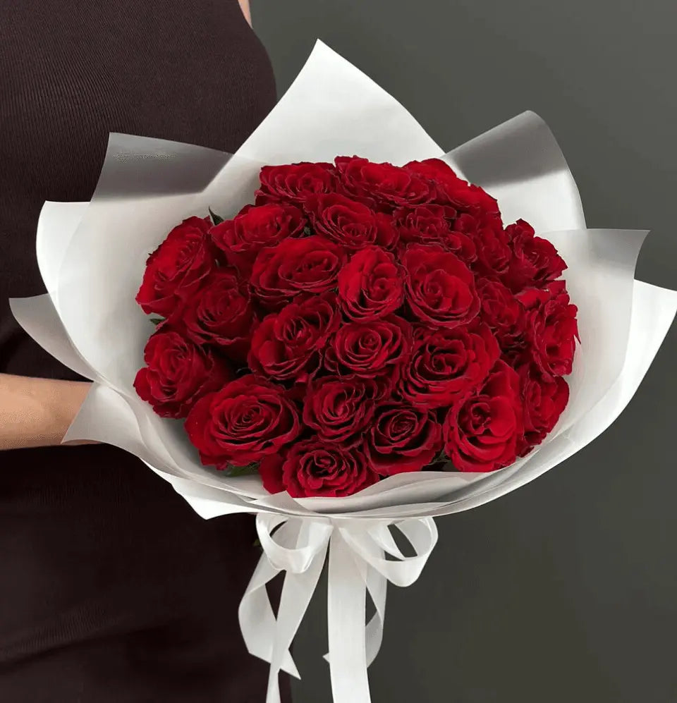 25 Red Roses Bouquet Goshen Flower