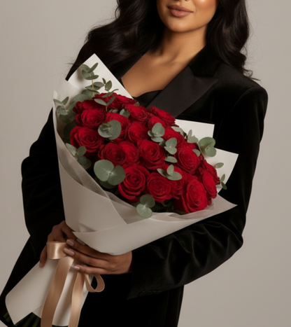 24 Red Roses Bouquet — Luxury Same-Day Delivery Dubai