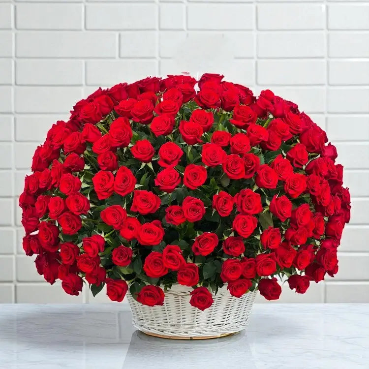 Red Roses Basket Goshen Flower