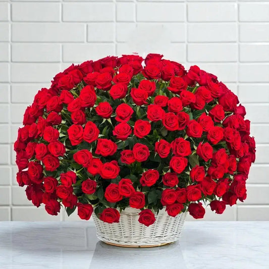 Red Roses Basket Goshen Flower