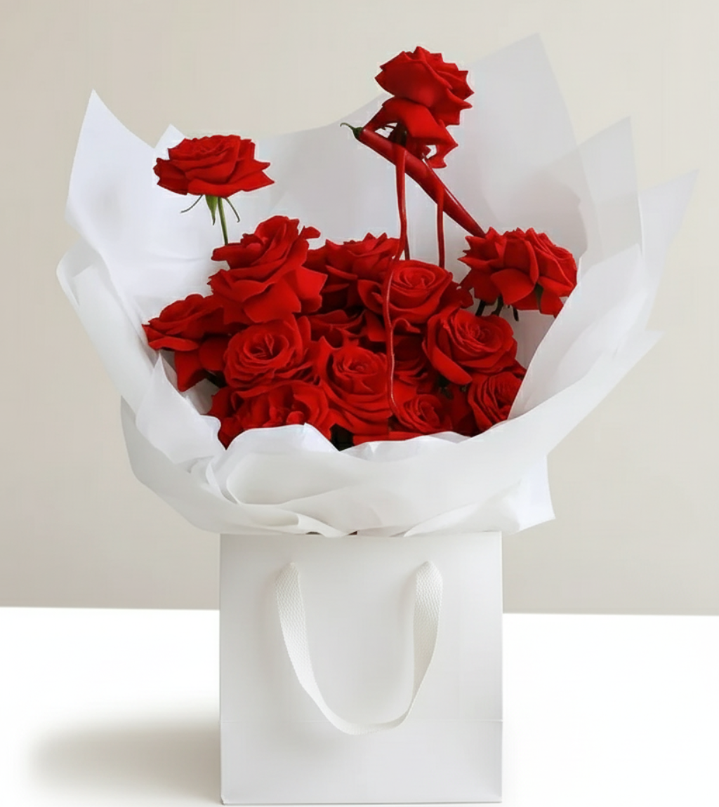 crimson crush is a luxury red roses bouquet flower dubai florist