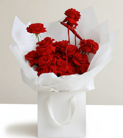 crimson crush is a luxury red roses bouquet flower dubai florist