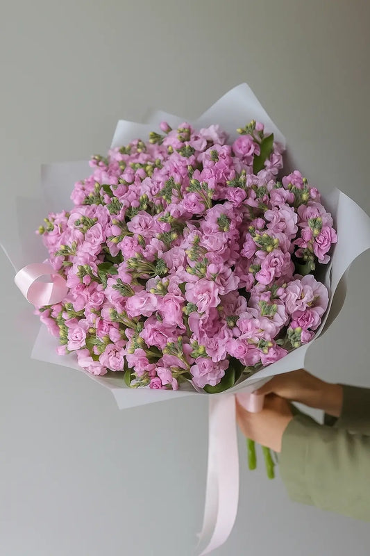Elegant Pink  Matthiola bouquet for same-day flower delivery in Dubai