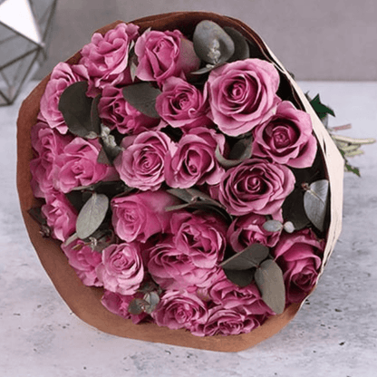 12 Purple Roses Bouquet Goshen Flower