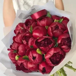 Scarlet Red Peony Bouquet Goshen Flower